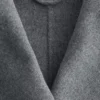 Abrigo largo de lana con cuello chal