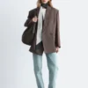 Americana de lana de doble botonadura