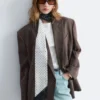 Americana de lana de doble botonadura