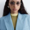 Americana de lana de doble botonadura