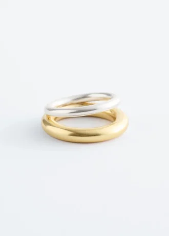 Anillo escultural bicolor
