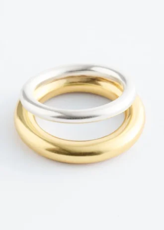 Anillo escultural bicolor