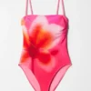 Bañador de tirantes con cuello recto