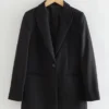 Blazer de lana de un solo pecho