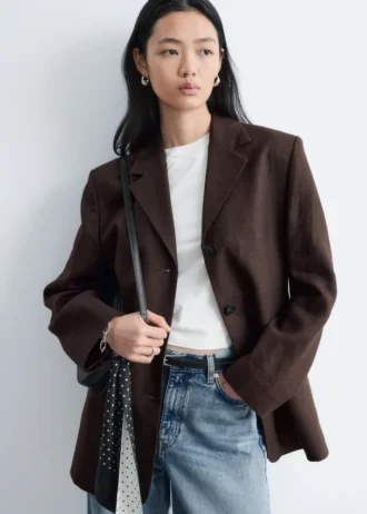 Blazer de lino entallado