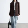 Blazer de lino entallado