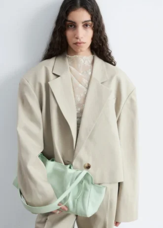 Bolso de hombro de piel de perfil bajo