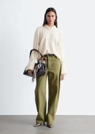 Blusa con cuello mao