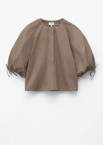 Blusa de algodón con mangas voluminosas