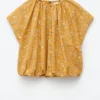 Blusa de algodón fruncida