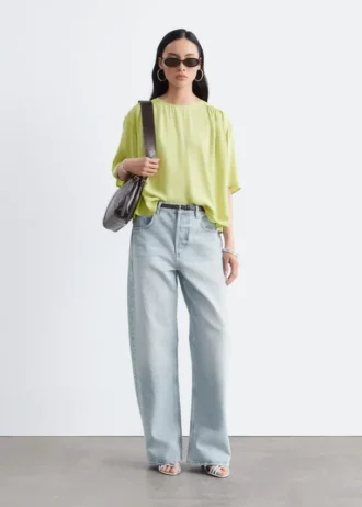 Blusa de crepé fruncida