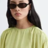 Blusa de crepé fruncida