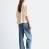 Blusa de crepé fruncida