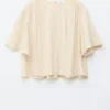 Blusa de crepé fruncida