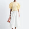 Blusa de jacquard con mangas abullonadas