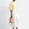 Blusa de jacquard con mangas abullonadas