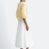 Blusa de jacquard con mangas abullonadas