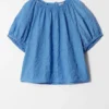 Blusa de manga corta con textura