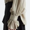 Blusa fruncida con lazo en la espalda