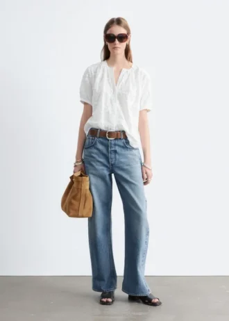 Blusa oversize con mangas abullonadas