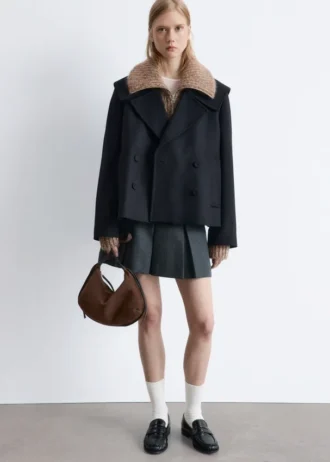 Bolso de hombro de ante con flecos