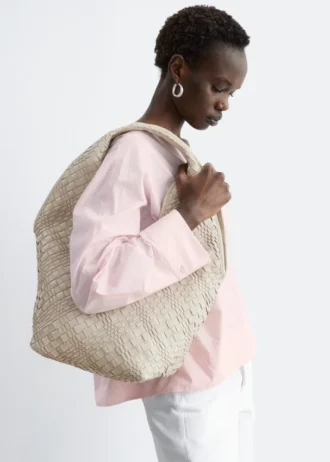 Bolso tote de cuero trenzado