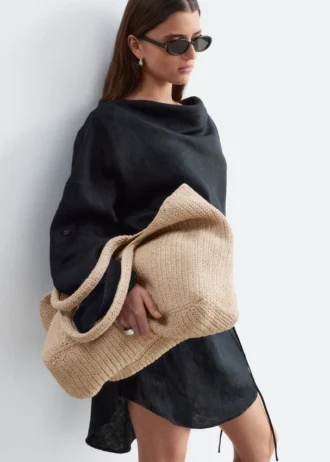 Bolso tote de paja de papel