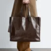 Bolso tote de piel