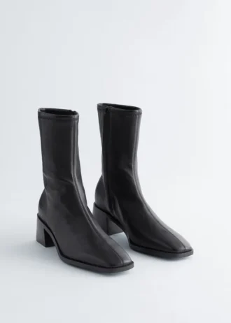 Botas de calcetines de cuero