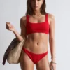 Top de bikini texturizado