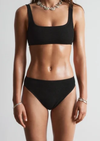 Braguitas de bikini de cintura alta con textura