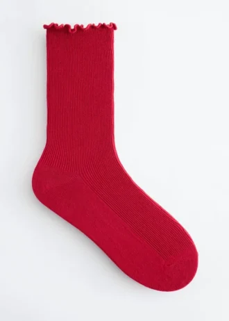 Calcetines acanalados con volantes