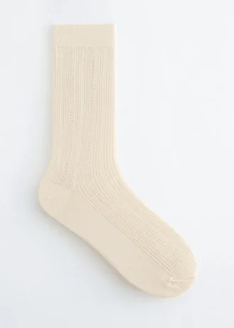 Calcetines de punto elástico con mezcla de seda