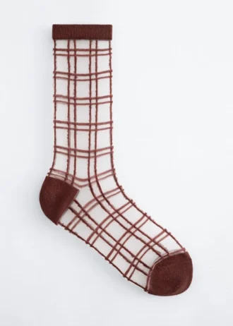 Calcetines transparentes a cuadros