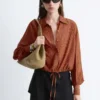 Camisa a cuadros con cordón