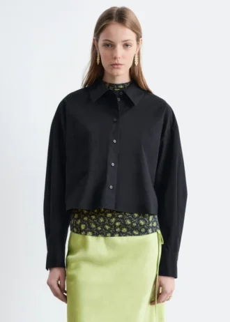 Camisa corta oversize de algodón