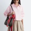 Camisa corta oversize de algodón