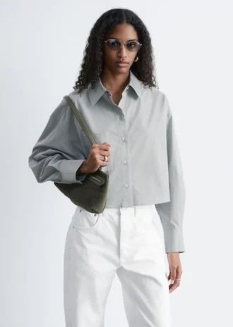 Camisa corta oversize de algodón