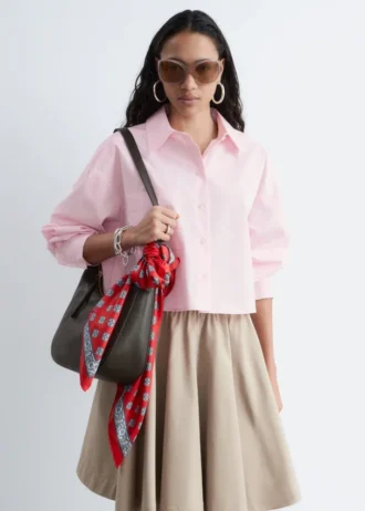 Camisa corta oversize de algodón