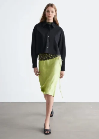 Camisa corta oversize de algodón