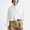 Camisa corta oversize de algodón