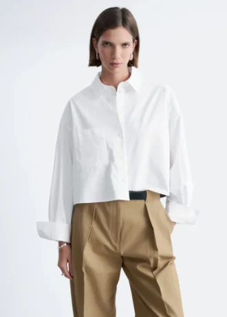 Camisa corta oversize de algodón