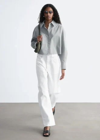 Camisa corta oversize de algodón