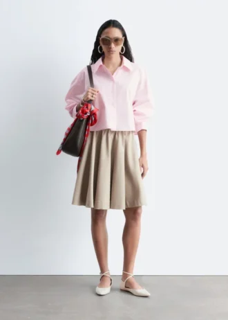 Camisa corta oversize de algodón
