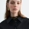 Camisa corta oversize de algodón