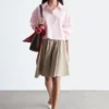 Camisa corta oversize de algodón