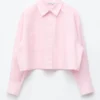 Camisa corta oversize de algodón