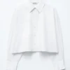 Camisa corta oversize de algodón