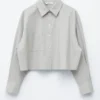 Camisa corta oversize de algodón