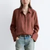 Camisa de seda de corte holgado